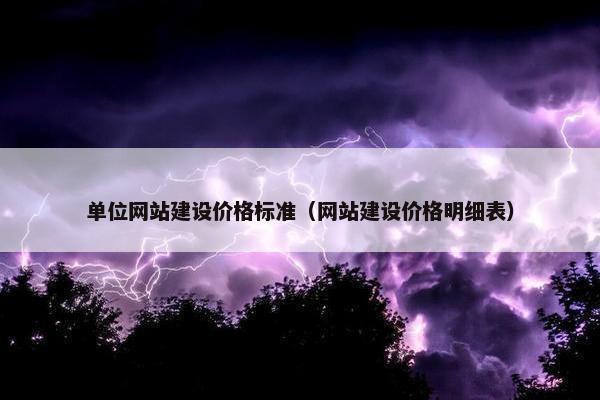 单位网站建设价格标准（网站建设价格明细表）-第1张图片-冷动云