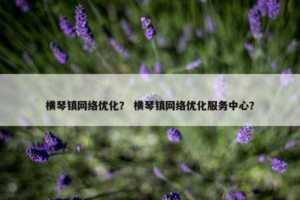 横琴镇网络优化？ 横琴镇网络优化服务中心？-第1张图片-冷动云
