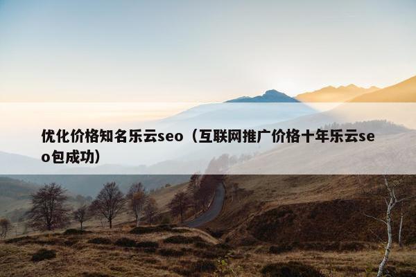 优化价格知名乐云seo（互联网推广价格十年乐云seo包成功）-第1张图片-冷动云