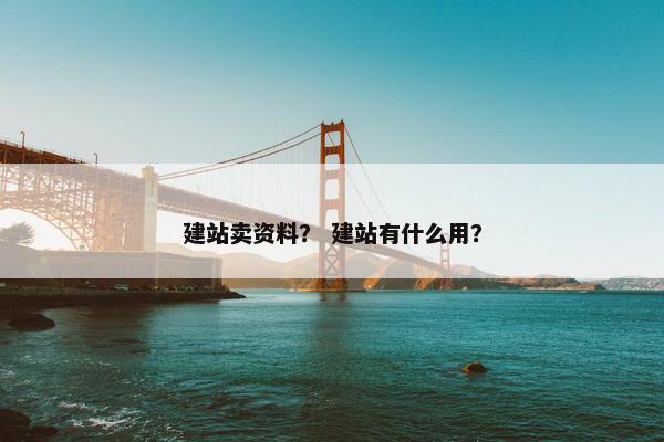 建站卖资料？ 建站有什么用？-第1张图片-冷动云