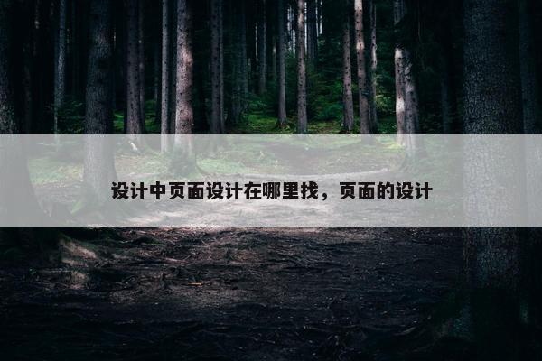 设计中页面设计在哪里找，页面的设计-第1张图片-冷动云