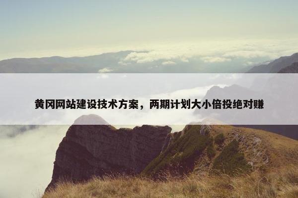 黄冈网站建设技术方案，两期计划大小倍投绝对赚-第1张图片-冷动云