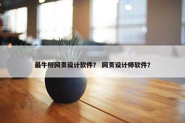 最牛掰网页设计软件？ 网页设计师软件？-第1张图片-冷动云