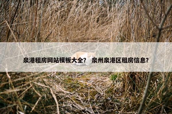 泉港租房网站模板大全？ 泉州泉港区租房信息？-第1张图片-冷动云