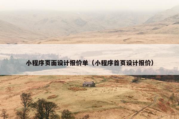 小程序页面设计报价单（小程序首页设计报价）-第1张图片-冷动云