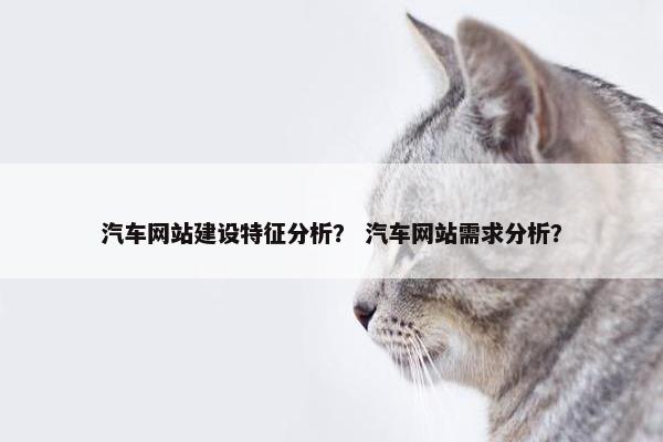 汽车网站建设特征分析？ 汽车网站需求分析？-第1张图片-冷动云