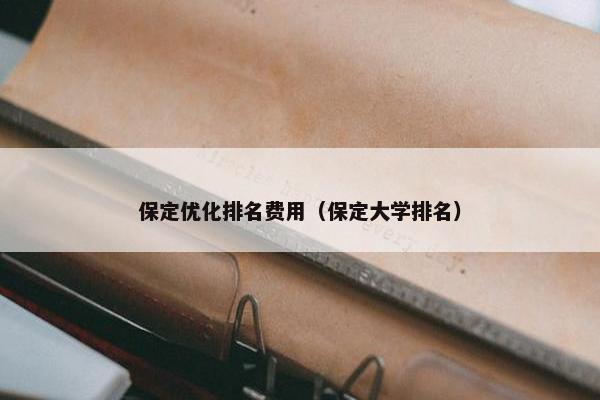 保定优化排名费用（保定大学排名）-第1张图片-冷动云