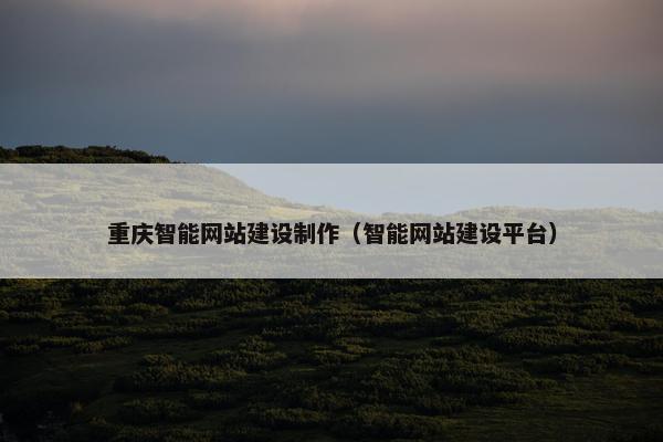 重庆智能网站建设制作（智能网站建设平台）-第1张图片-冷动云