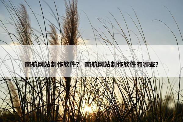 南航网站制作软件？ 南航网站制作软件有哪些？-第1张图片-冷动云