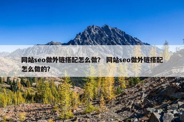 网站seo做外链搭配怎么做？ 网站seo做外链搭配怎么做的？-第1张图片-冷动云