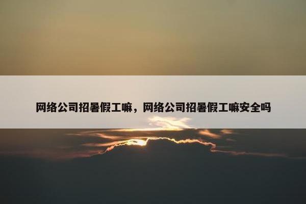 网络公司招暑假工嘛，网络公司招暑假工嘛安全吗-第1张图片-冷动云