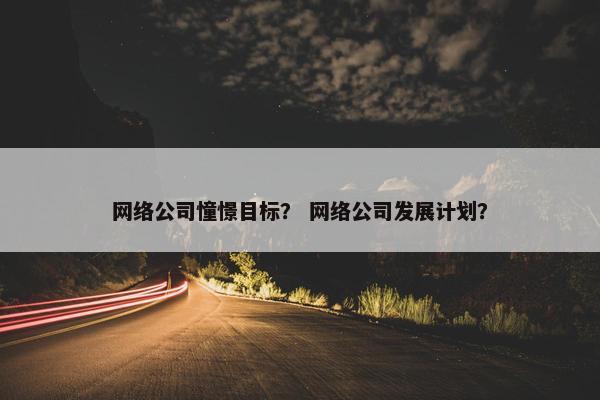 网络公司憧憬目标？ 网络公司发展计划？-第1张图片-冷动云
