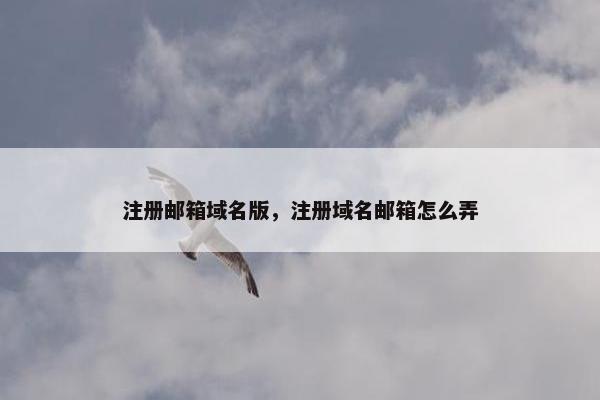 注册邮箱域名版，注册域名邮箱怎么弄-第1张图片-冷动云