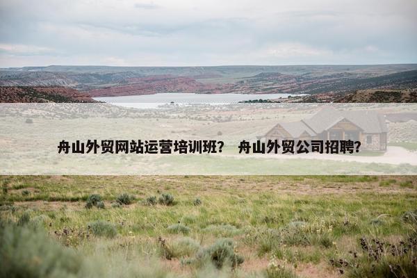 舟山外贸网站运营培训班？ 舟山外贸公司招聘？-第1张图片-冷动云