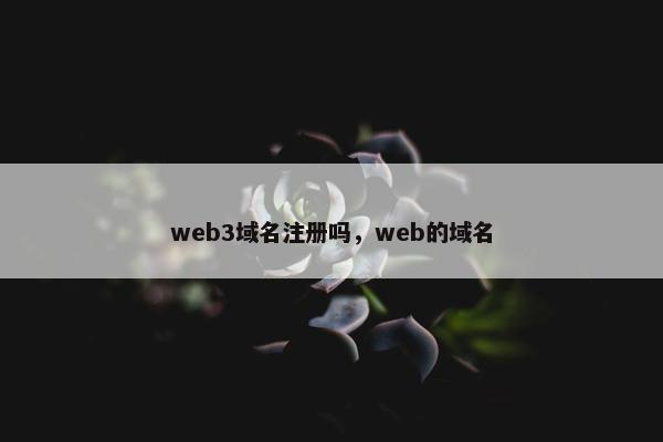 web3域名注册吗，web的域名-第1张图片-冷动云