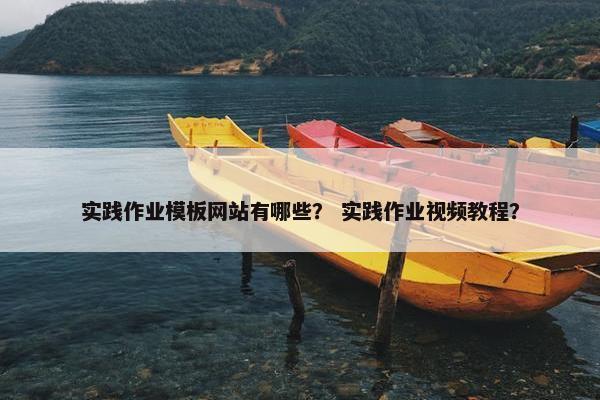 实践作业模板网站有哪些？ 实践作业视频教程？-第1张图片-冷动云