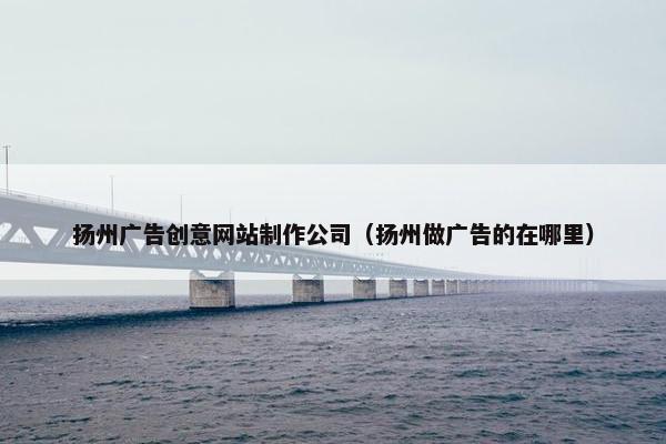 扬州广告创意网站制作公司（扬州做广告的在哪里）-第1张图片-冷动云