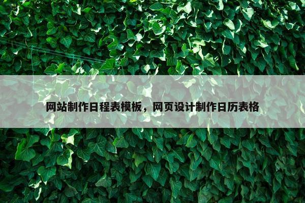 网站制作日程表模板，网页设计制作日历表格-第1张图片-冷动云