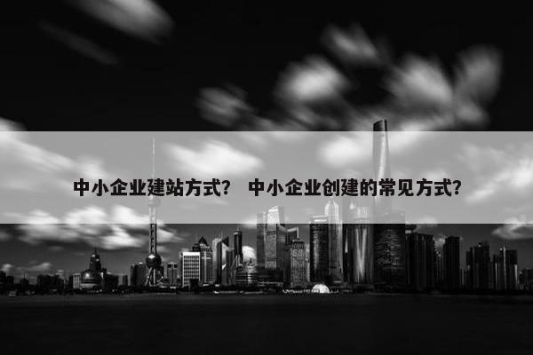 中小企业建站方式？ 中小企业创建的常见方式？-第1张图片-冷动云