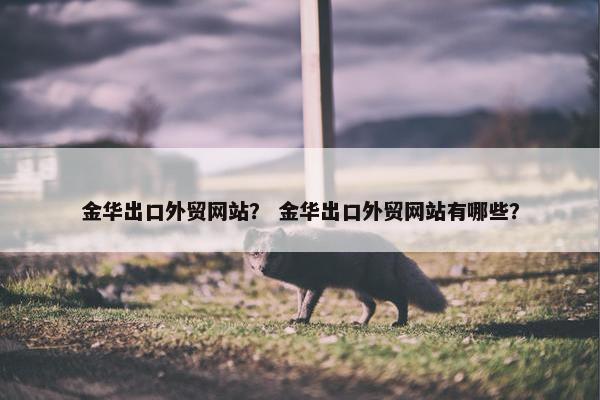 金华出口外贸网站？ 金华出口外贸网站有哪些？-第1张图片-冷动云