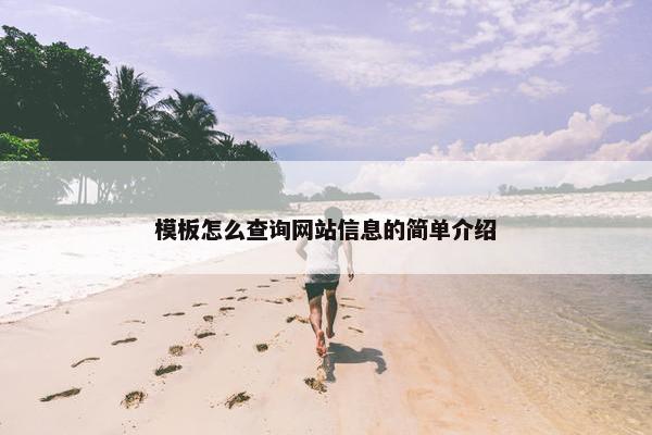 模板怎么查询网站信息的简单介绍-第1张图片-冷动云