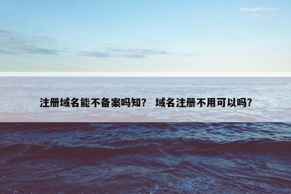 注册域名能不备案吗知？ 域名注册不用可以吗？-第1张图片-冷动云