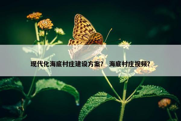 现代化海底村庄建设方案？ 海底村庄视频？-第1张图片-冷动云