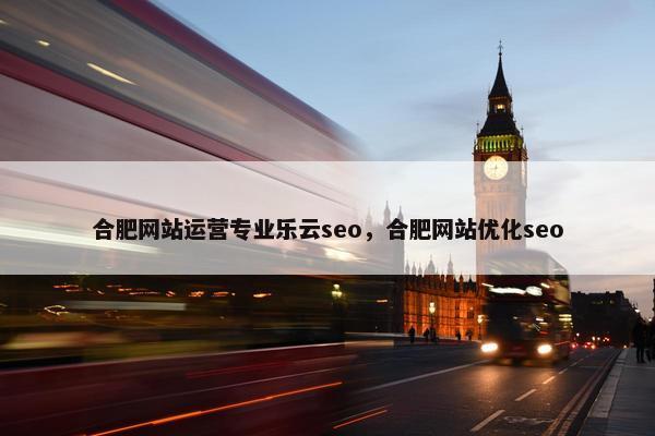 合肥网站运营专业乐云seo，合肥网站优化seo-第1张图片-冷动云