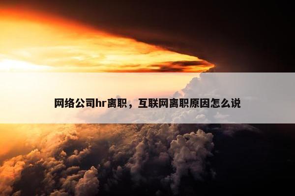网络公司hr离职，互联网离职原因怎么说-第1张图片-冷动云