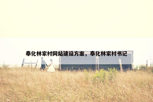 奉化林家村网站建设方案，奉化林家村书记-第1张图片-冷动云