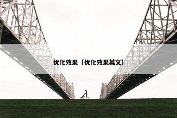 优化效果（优化效果英文）-第1张图片-冷动云