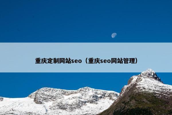 重庆定制网站seo（重庆seo网站管理）-第1张图片-冷动云