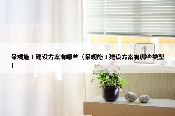 景观施工建设方案有哪些（景观施工建设方案有哪些类型）-第1张图片-冷动云