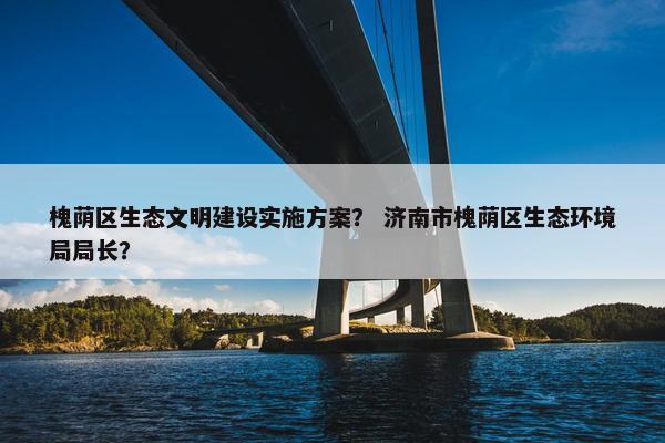 槐荫区生态文明建设实施方案？ 济南市槐荫区生态环境局局长？-第1张图片-冷动云