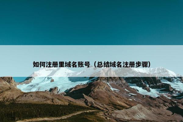 如何注册里域名账号（总结域名注册步骤）-第1张图片-冷动云