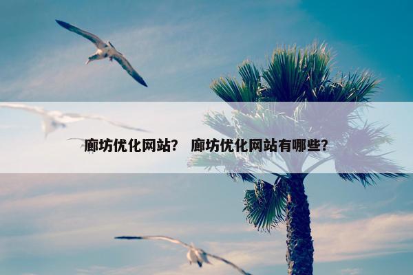 廊坊优化网站？ 廊坊优化网站有哪些？-第1张图片-冷动云