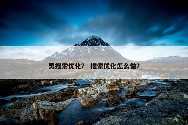 男搜索优化？ 搜索优化怎么做？-第1张图片-冷动云
