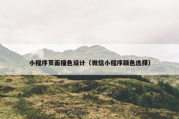 小程序页面撞色设计（微信小程序颜色选择）-第1张图片-冷动云