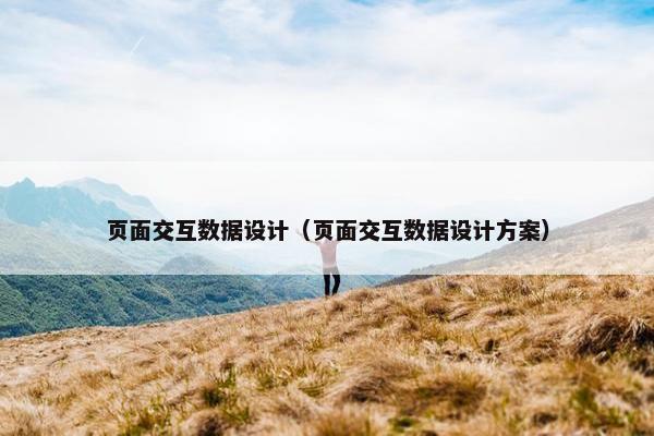 页面交互数据设计（页面交互数据设计方案）-第1张图片-冷动云