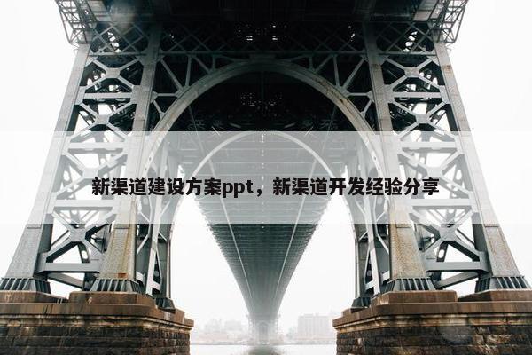 新渠道建设方案ppt，新渠道开发经验分享-第1张图片-冷动云