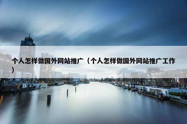 个人怎样做国外网站推广（个人怎样做国外网站推广工作）-第1张图片-冷动云