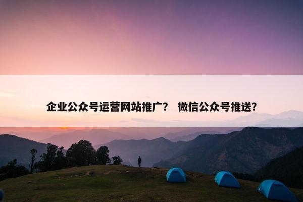 企业公众号运营网站推广？ 微信公众号推送？-第1张图片-冷动云