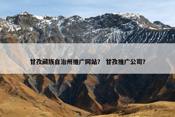 甘孜藏族自治州推广网站？ 甘孜推广公司？-第1张图片-冷动云