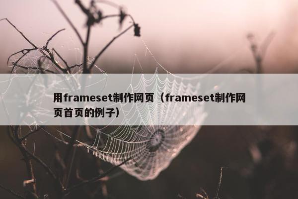 用frameset制作网页（frameset制作网页首页的例子）-第1张图片-冷动云