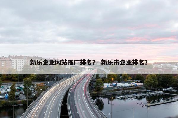 新乐企业网站推广排名？ 新乐市企业排名？-第1张图片-冷动云