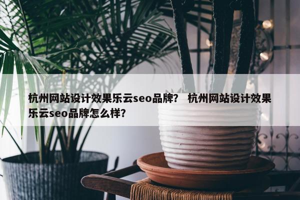 杭州网站设计效果乐云seo品牌？ 杭州网站设计效果乐云seo品牌怎么样？-第1张图片-冷动云