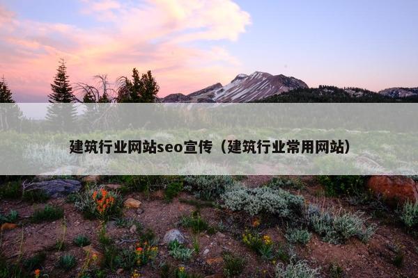 建筑行业网站seo宣传（建筑行业常用网站）-第1张图片-冷动云