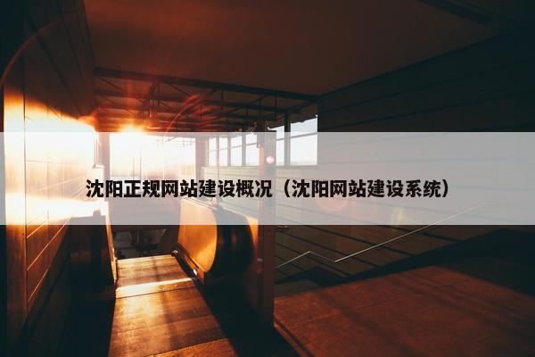 沈阳正规网站建设概况（沈阳网站建设系统）-第1张图片-冷动云