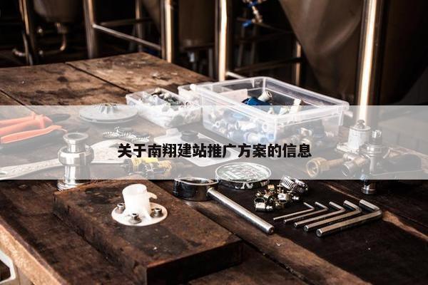 关于南翔建站推广方案的信息-第1张图片-冷动云