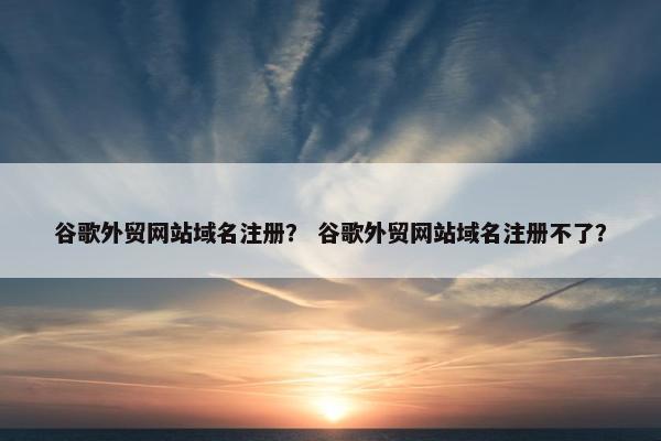 谷歌外贸网站域名注册？ 谷歌外贸网站域名注册不了？-第1张图片-冷动云